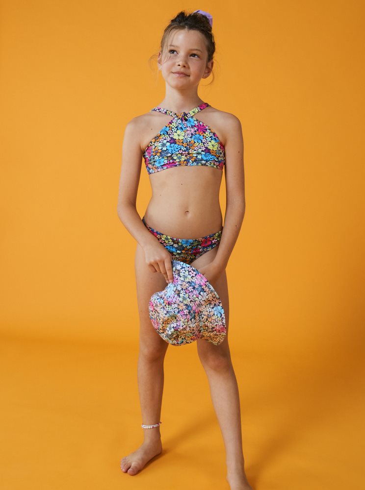 Bikini Roxy 4-16 Daisy Mood Two Piece Crop Top Set Indigo Enfant | KTK-96700911