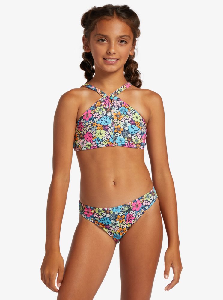 Bikini Roxy 4-16 Daisy Mood Two Piece Crop Top Set Indigo Enfant | KTK-96700911