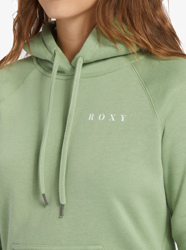 Sweat à Capuche Roxy Le Palm Vert Femme | RSM-72645145