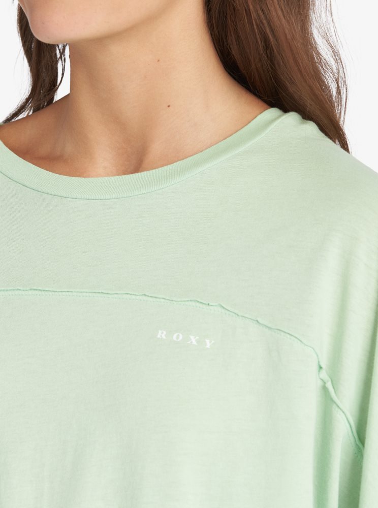 T Shirts Roxy Blocky Beach Vert Femme | XOM-81025162