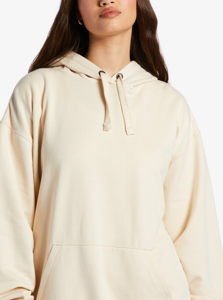 Sweat à Capuche Roxy Shoreside Oversized Blanche Femme | JHU-81945336