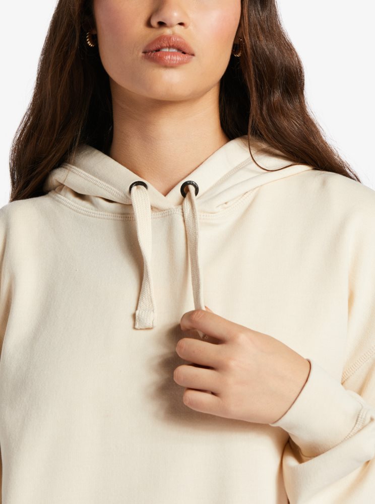 Sweat à Capuche Roxy Shoreside Oversized Blanche Femme | JHU-81945336