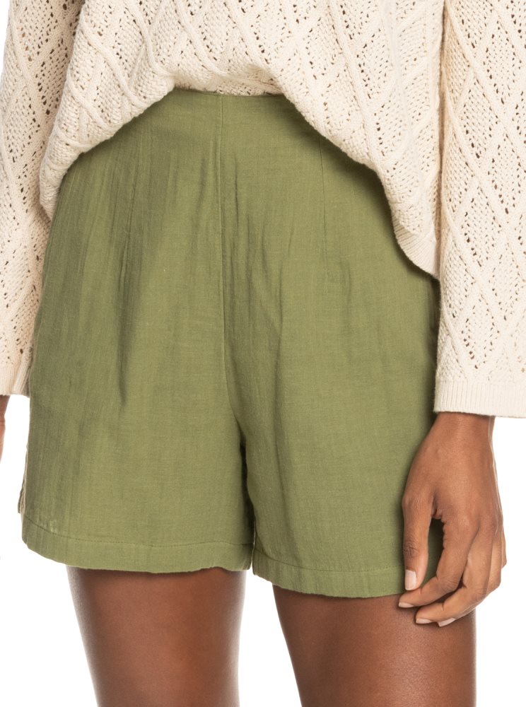 Shorts Roxy Over The Sun Legere Vert Olive Vert Femme | BYY-97787525