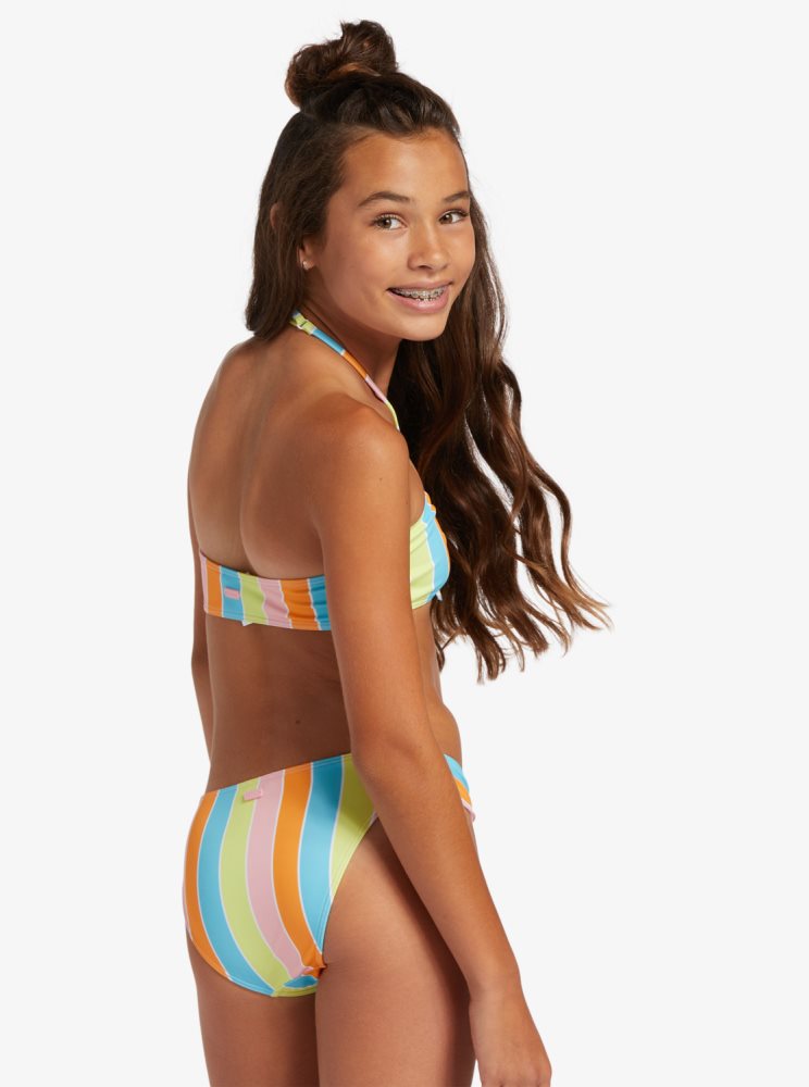 Bikini Roxy 4-16 Last In Paradise Two Piece Bandeau Set Multicolore Enfant | WSA-80078049