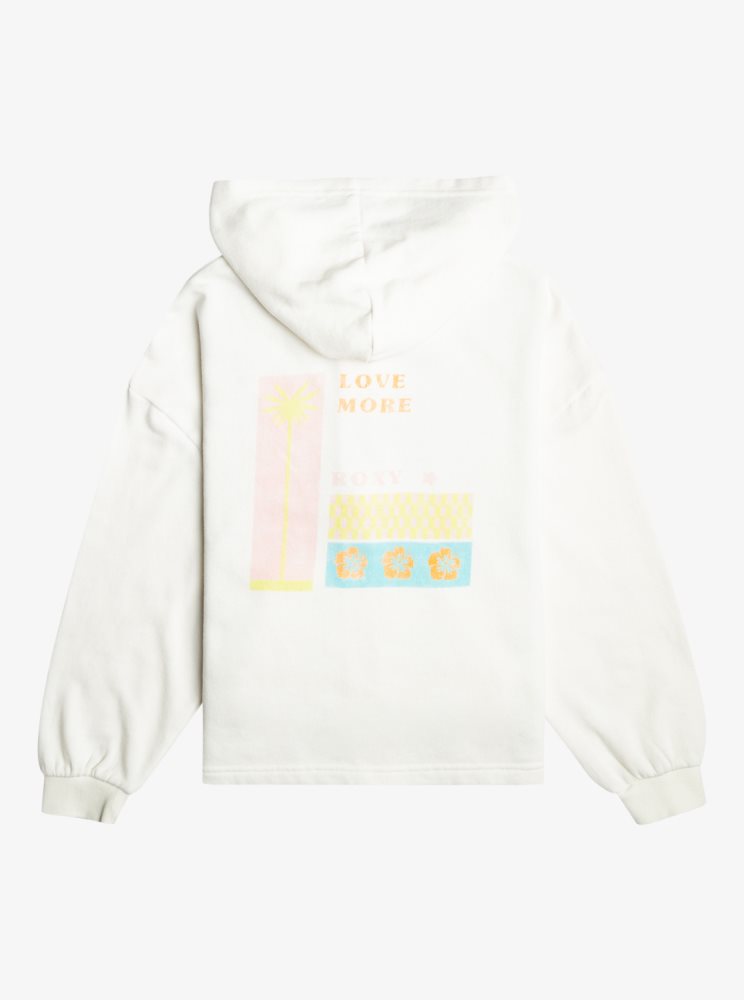 Sweat à Capuche Roxy 4-16 Early In The Morning A Zip-Up Blanche Enfant | PSD-15789093