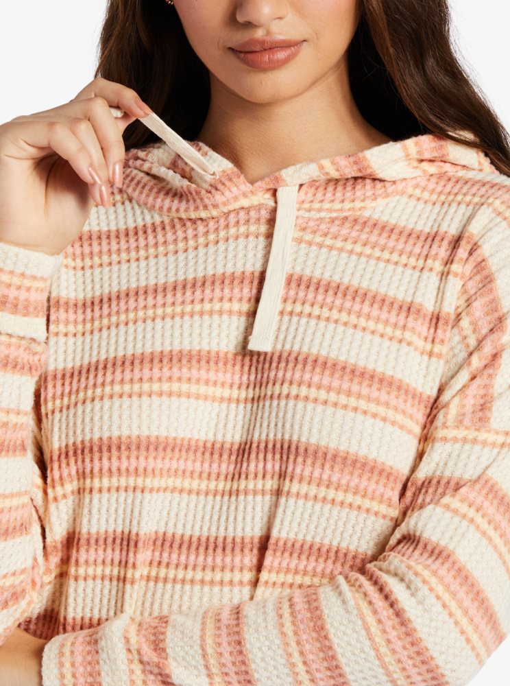 Sweat à Capuche Roxy Twilight Mood Printed Blanche Rose Femme | MVM-47605137