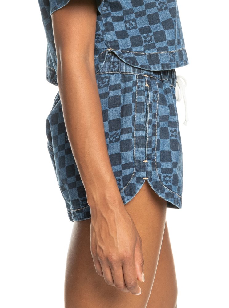 Shorts Roxy New Impossible Printed Denim Indigo Femme | LGU-40092199