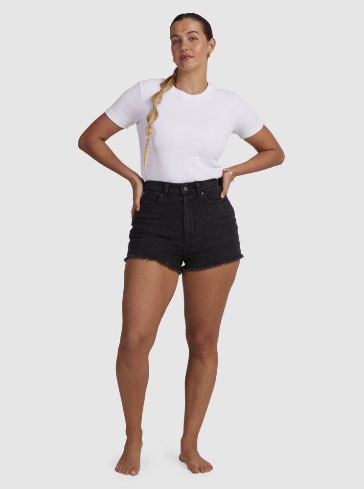 Shorts Roxy Eva Denim Grise Foncé Femme | IIM-42856426