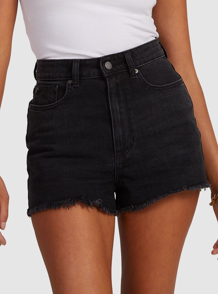 Shorts Roxy Eva Denim Grise Foncé Femme | IIM-42856426