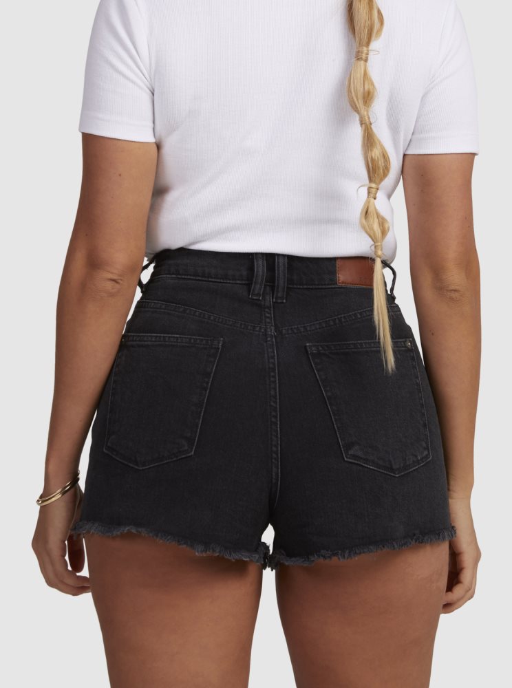 Shorts Roxy Eva Denim Grise Foncé Femme | IIM-42856426