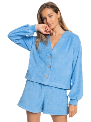 Chandails Roxy Threes Company Organic Button-Front Cardigan Bleu Femme | PRE-63009300