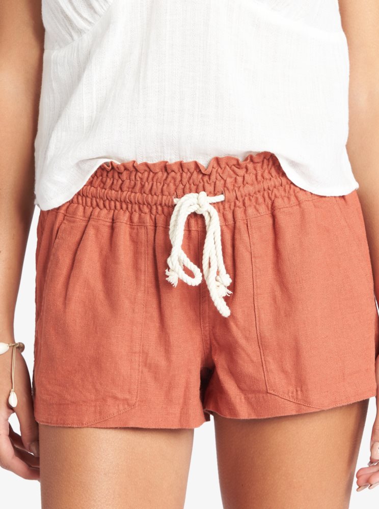 Shorts Roxy Oceanside Elasticized Orange Femme | ADQ-89493802