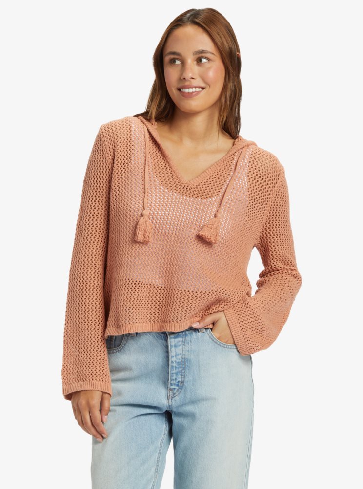 Sweat à Capuche Roxy Cropped After Beach Break Rose Femme | OBS-96525425