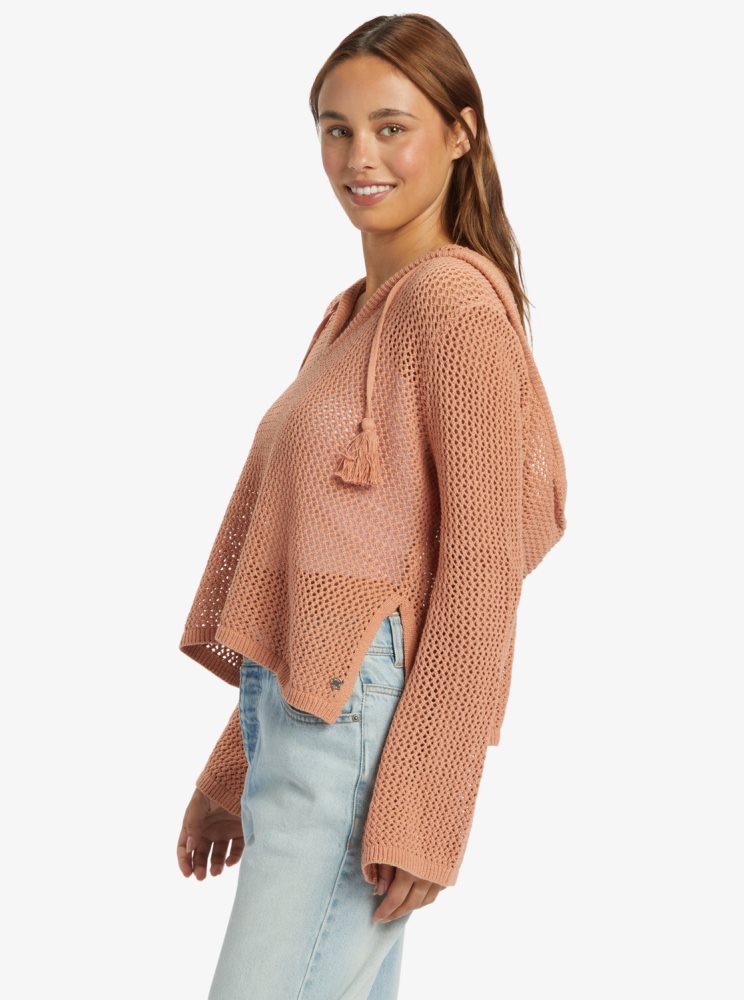 Sweat à Capuche Roxy Cropped After Beach Break Rose Femme | OBS-96525425