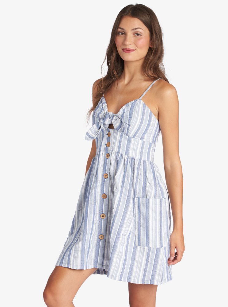 Peignoir Roxy Under The Cali Sun Stripe Lanières Bleu Stripes Femme | JPB-18556517