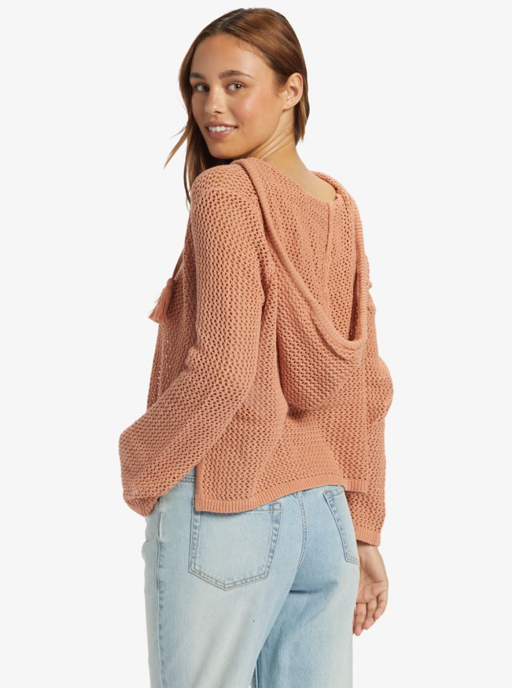 Sweat à Capuche Roxy Cropped After Beach Break Rose Femme | OBS-96525425