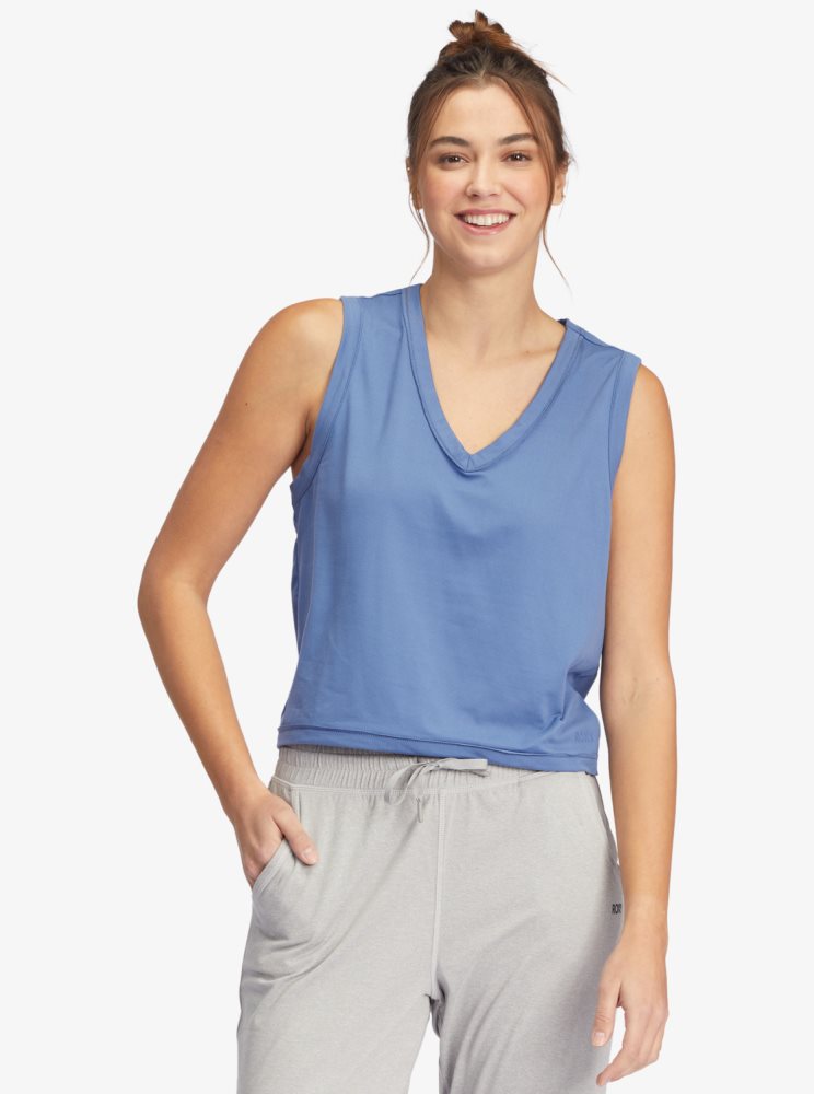 Debardeur Roxy Sun Might Shine V-Neck Bleu Femme | HBG-12518277