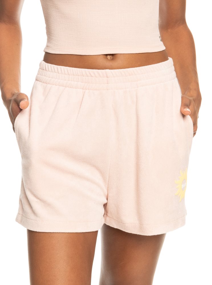 Shorts Roxy Better Not Wait Toweling Corail Femme | XAA-88504053