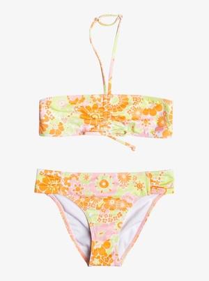 Bikini Roxy 4-16 Last In Paradise Two Piece Bandeau Set Orange Enfant | LHI-78006702