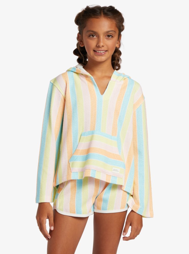 Sweat à Capuche Roxy 4-16 The Rainbow Climb Poncho Multicolore Enfant | SKT-27138975