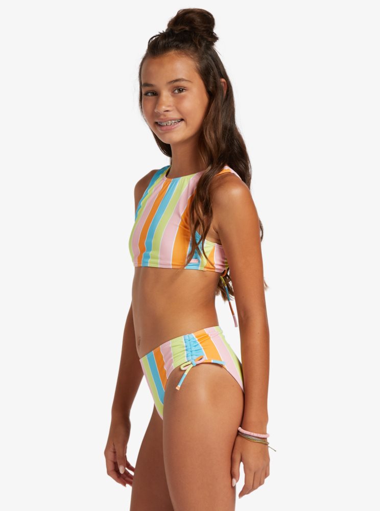 Bikini Roxy 4-16 Last In Paradise Two Piece Crop Top Set Multicolore Enfant | YAQ-99983432