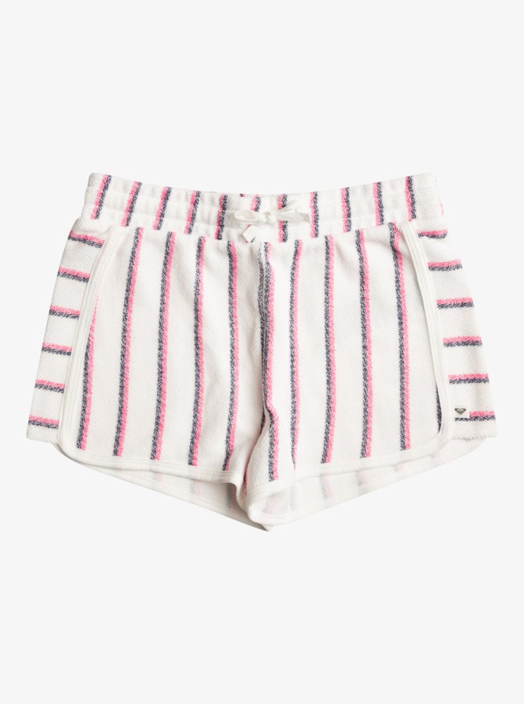 Shorts Roxy 4-16 Cute People Sweat Blanche Stripes Enfant | NPG-71693041