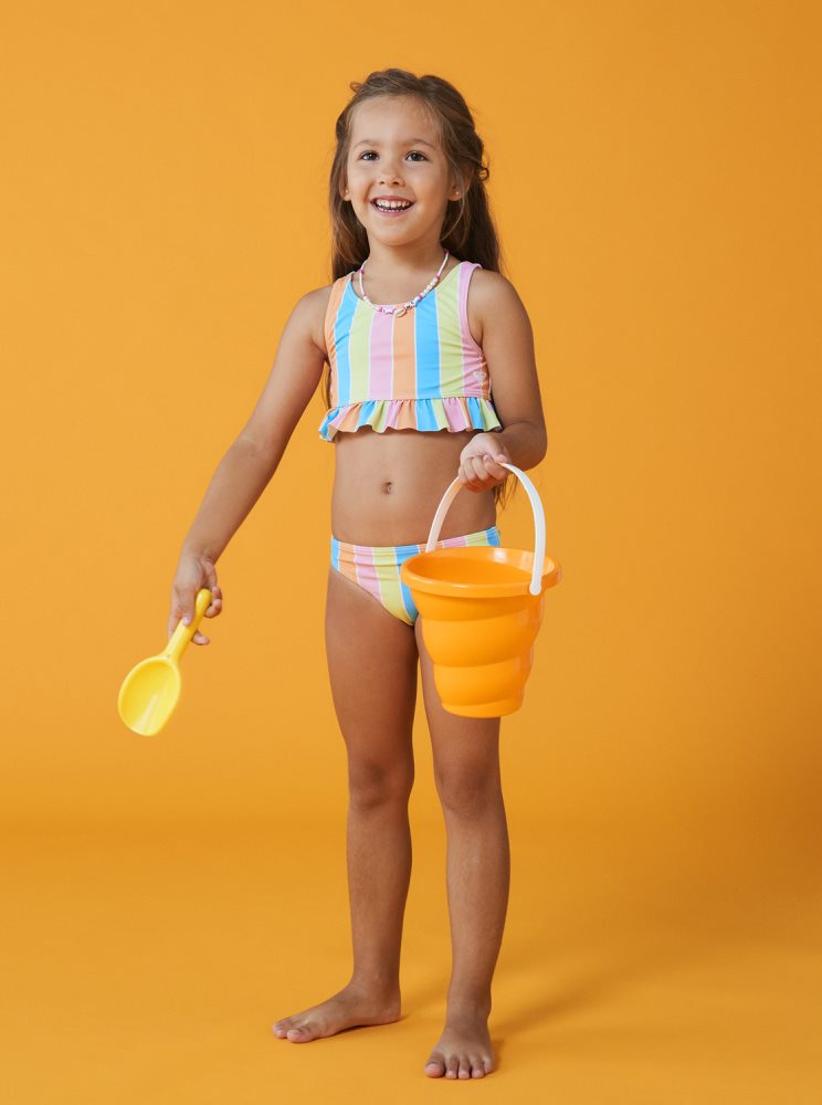 Bikini Roxy 4-16 Colors Of The Sun Two Piece Crop Top Set Multicolore Enfant | LKJ-34965887