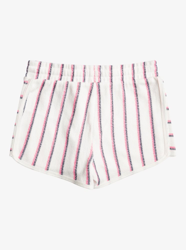 Shorts Roxy 4-16 Cute People Sweat Blanche Stripes Enfant | NPG-71693041