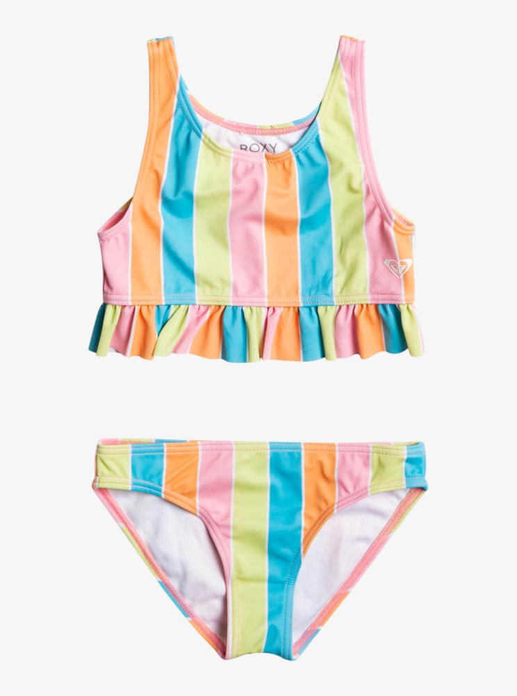 Bikini Roxy 4-16 Colors Of The Sun Two Piece Crop Top Set Multicolore Enfant | LKJ-34965887