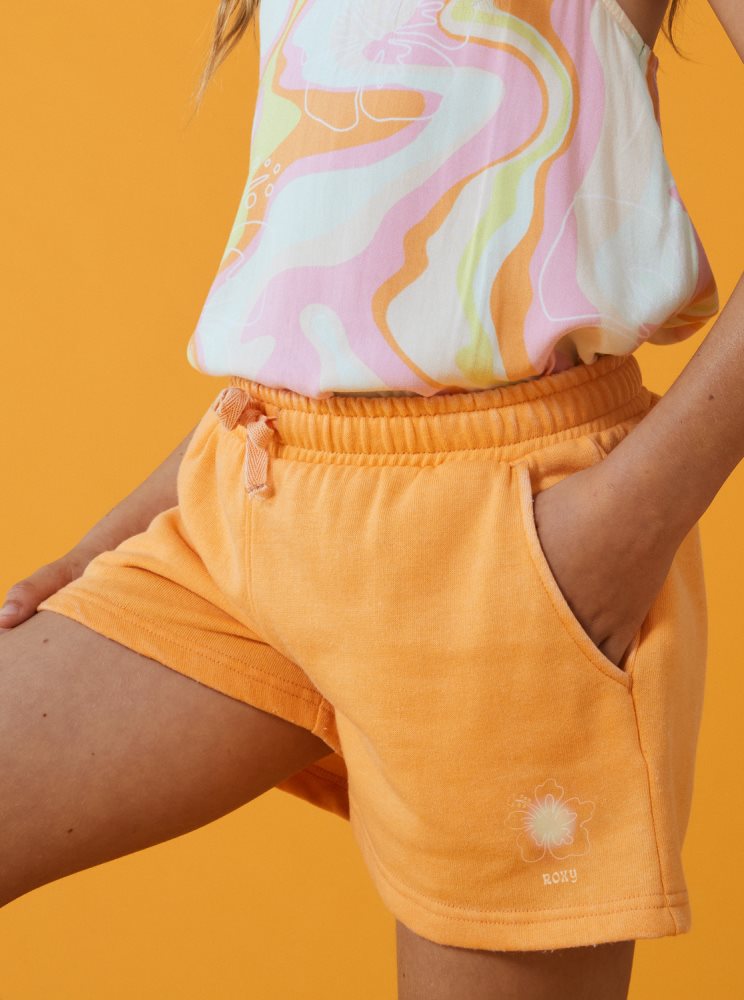 Shorts Roxy 4-16 Distance And Time B Sweat Orange Enfant | QOG-37676681