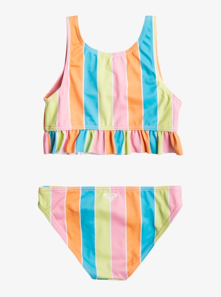 Bikini Roxy 4-16 Colors Of The Sun Two Piece Crop Top Set Multicolore Enfant | LKJ-34965887