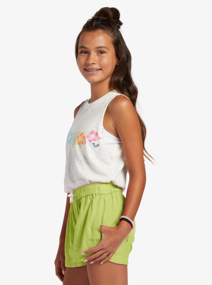 Shorts Roxy 4-16 Una Mattina Elastic Taille Vert Enfant | LHU-87292573