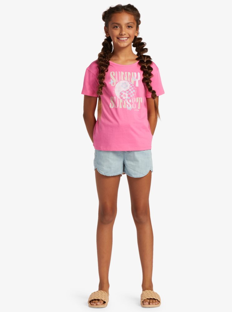 T Shirts Roxy 4-16 Day And Night A Rose Enfant | AXN-19657078