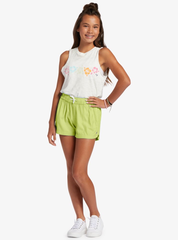 Shorts Roxy 4-16 Una Mattina Elastic Taille Vert Enfant | LHU-87292573