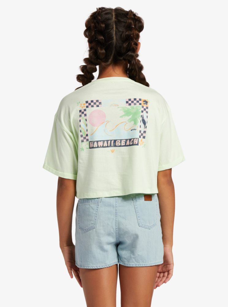 T Shirts Roxy 4-16 Call You Mine Oversized Cropped Vert Clair Enfant | USV-11455894