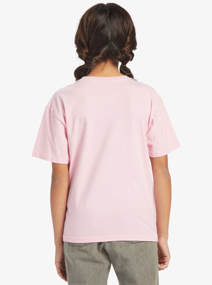 T Shirts Roxy 4-16 Endless Sunshine Oversized Rose Enfant | NMD-62131944