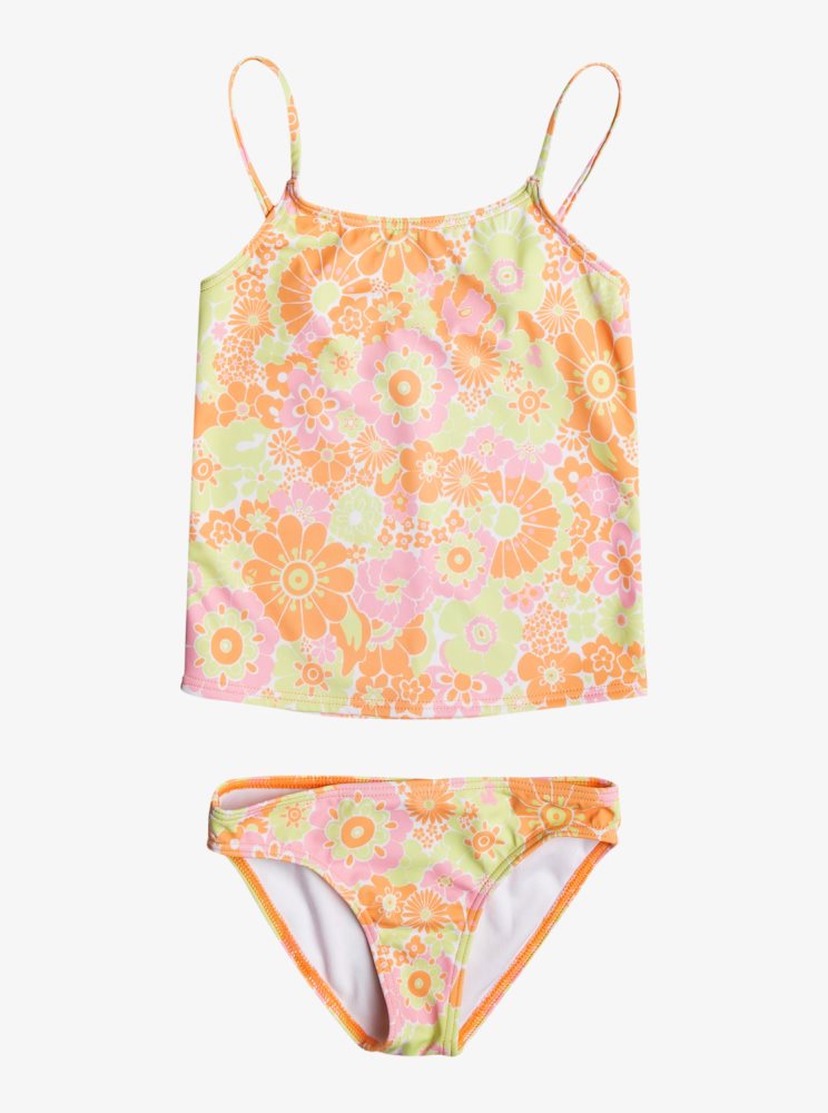 Tankinis Roxy 4-16 Happiness Feeling Two Piece Set Orange Enfant | LAT-59126839