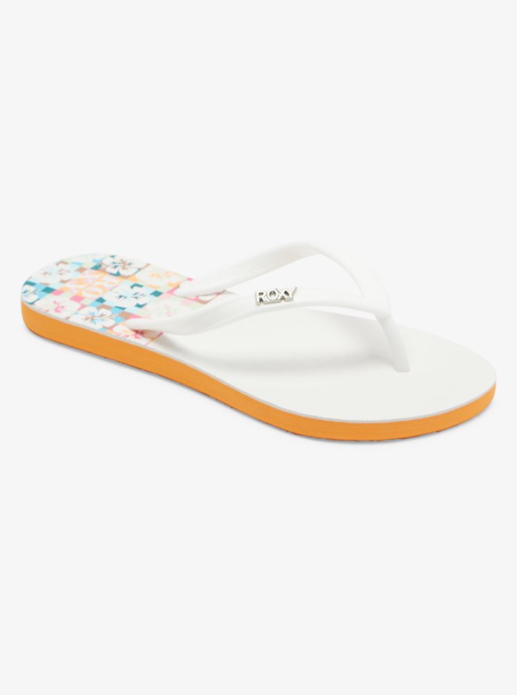 Sandales Roxy 4-16 Viva Stamp Blanche Enfant | XXP-73355049