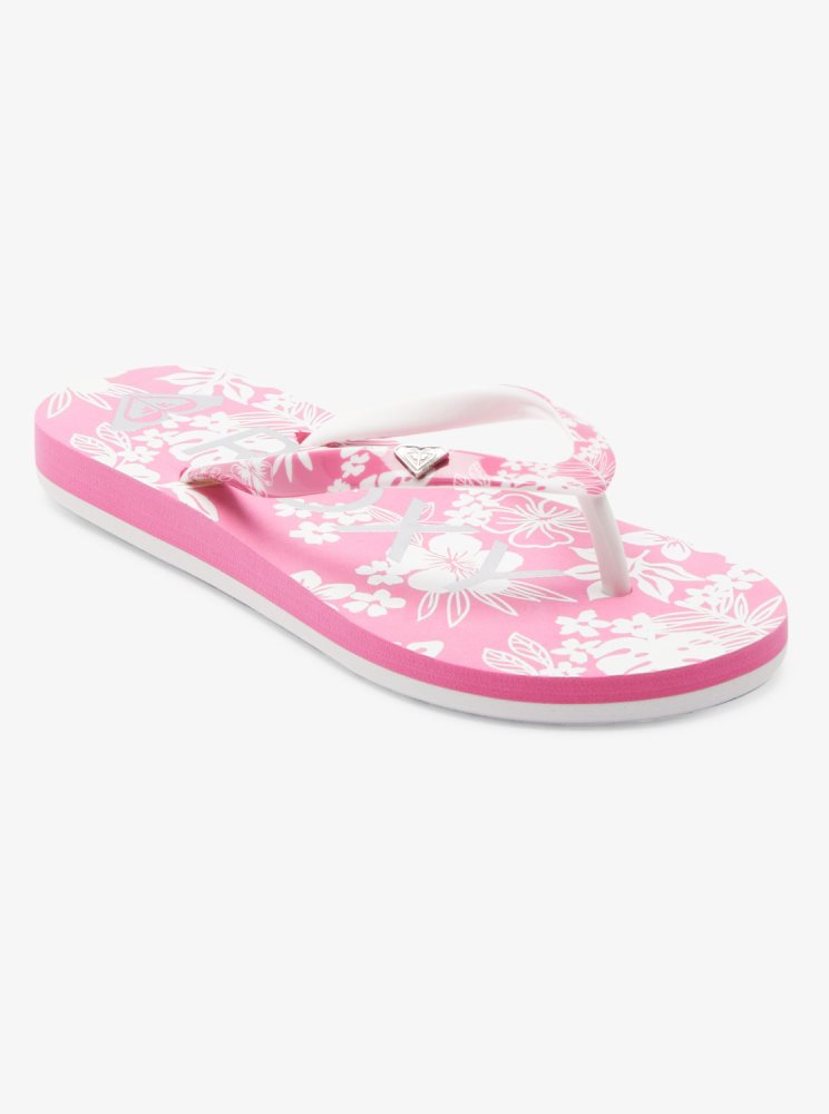 Sandales Roxy 4-16 Pebbles Rose Fleur Enfant | FZG-04229026