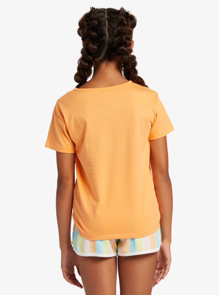 T Shirts Roxy 4-16 Day And Night B Orange Enfant | ZCA-55339081