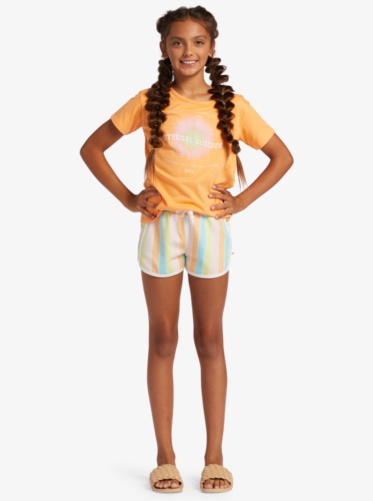 T Shirts Roxy 4-16 Day And Night B Orange Enfant | ZCA-55339081