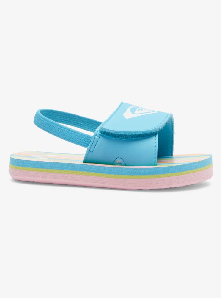 Sandales Roxy Finn Bleu Stripes Enfant | QMH-02817920