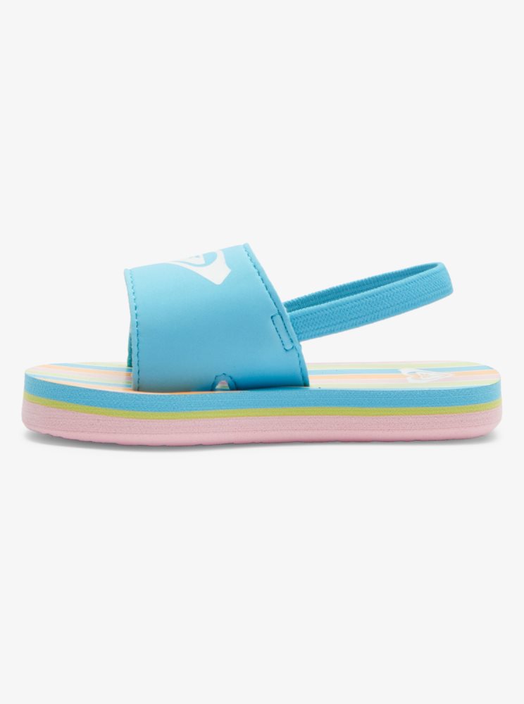 Sandales Roxy Finn Bleu Stripes Enfant | QMH-02817920