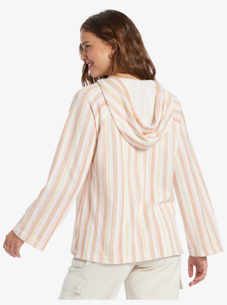 Sweat à Capuche Roxy Wild And Free Poncho Style Stripes Femme | NRW-52964266