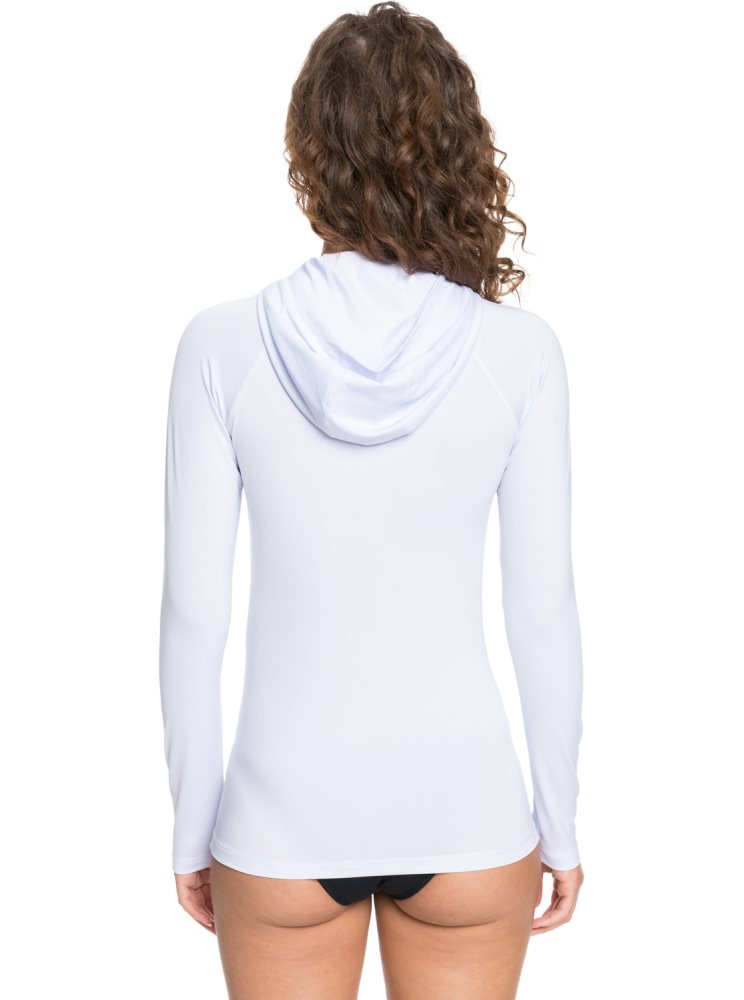 Rashguards Roxy Essentials Encapuchonné UPF 50 Long Sleeve Blanche Femme | QIF-82758590