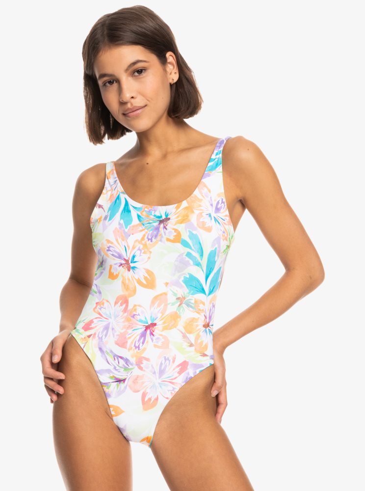 Maillots De Bain Roxy Retro Revo Blanche Femme | ELH-58467630