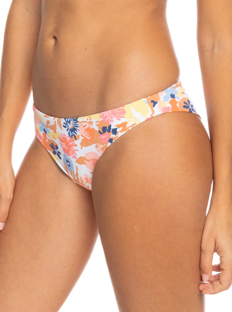 Bas De Bikini Roxy Printed Beach Classics Cheeky Blanche Femme | BWE-28057982