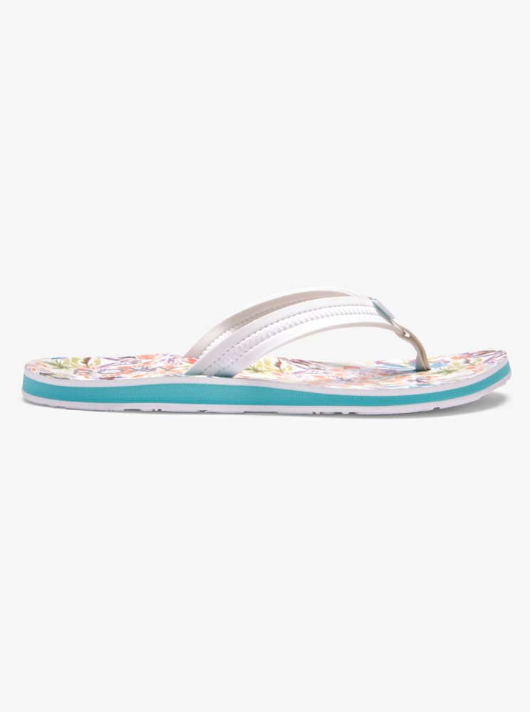 Tong Roxy Vista Loreto Blanche Bleu Femme | PWR-22409279