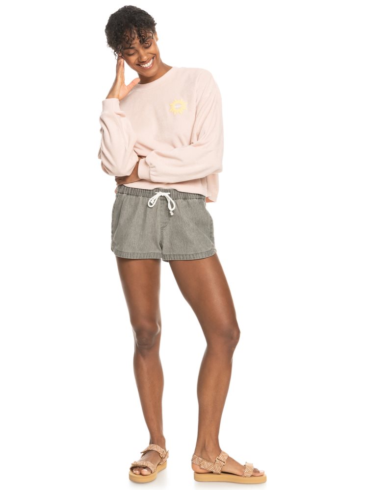 Sweats Roxy Better Not Wait Toweling Corail Femme | YVI-27908827