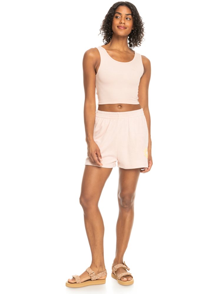 Shorts Roxy Better Not Wait Toweling Corail Femme | XAA-88504053